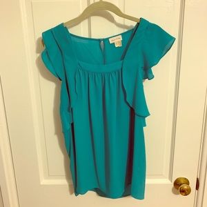 Anthropologie Meadow Rue turquoise top